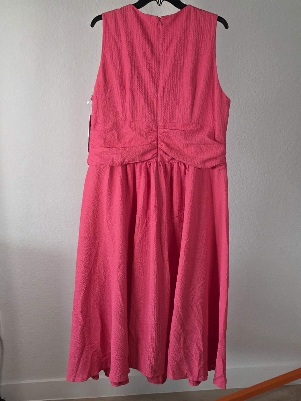 Calvin Klein NWT Pink V Neck Twist Waist Midi Dress Size 16 $149 - Picture 8 of 9